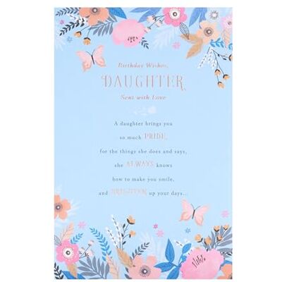 UK Greetings Carte d'anniversaire pour fille – Motif floral – Gamme Thinking of You UK Greetings Carte d'anniversaire pour fille – Motif floral – Gamme Thinking of You