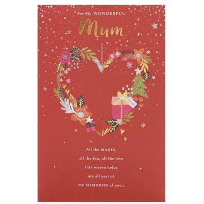 UK Greetings Carte de Noël pour maman Motif cœur UK Greetings Carte de Noël pour maman Motif cœur