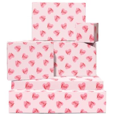 Central 23 Papier cadeau coeurs 6 feuilles de papier d'emballage cadeau pour hommes et femmes Coeurs d'amour Papier d'emballage cadeau rose pour anniversaire, mariage, Saint Valentin Recyclable Par Central 23 Papier cadeau coeurs 6 feuilles de papier d'emballage cadeau pour hommes et femmes Coeurs d'amour Papier d'emballage cadeau rose pour anniversaire, mariage, Saint Valentin Recyclable Par