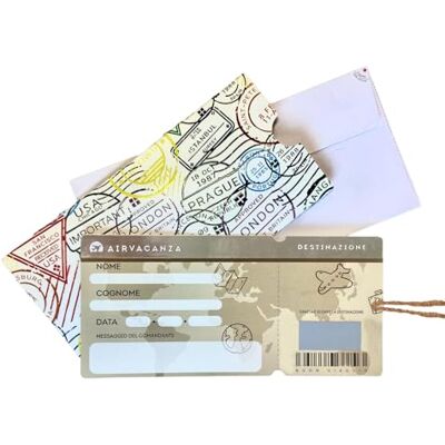 Creative Carte cadeau voyage format 21 x 10 cm avec enveloppe porte-carte Creative Carte cadeau voyage format 21 x 10 cm avec enveloppe porte-carte