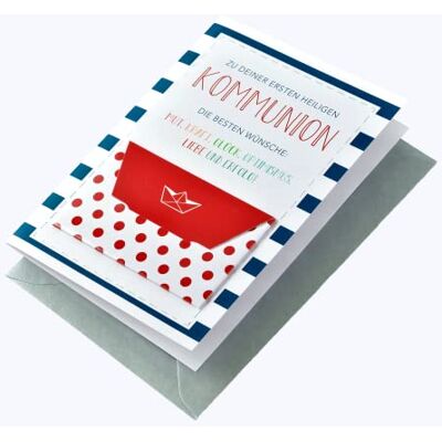 Perleberg 7121005-2 Carte de vœux de communion de qualité supérieure Design coloré + petite enveloppe Carte de communion Pour filles et garçons Idéale pour cadeaux en argent Perleberg 7121005-2 Carte de vœux de communion de qualité supérieure Design coloré + petite enveloppe Carte de communion Pour filles et garçons Idéale pour cadeaux en argent