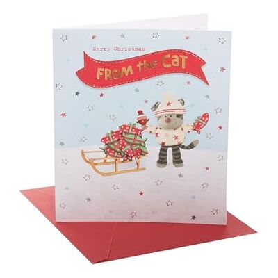 Boofle Carte de Noël du chat – Motif mignon Boofle Carte de Noël du chat – Motif mignon