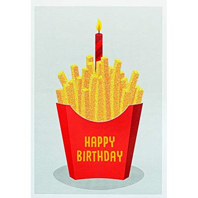 Perleberg BlingBling Collection Carte d'anniversaire avec motif frites – Cartes d'anniversaire avec enveloppe assortie – Carte de vœux en 11,6 x 16,6 cm Perleberg BlingBling Collection Carte d'anniversaire avec motif frites – Cartes d'anniversaire avec enveloppe assortie – Carte de vœux en 11,6 x 16,6 cm