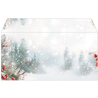 Sigel Enveloppes de Noël 22 x 11 cm DU646, motif « Scandinavian Snow », idéales pour impression, 25 pièces Sigel Enveloppes de Noël 22 x 11 cm DU646, motif « Scandinavian Snow », idéales pour impression, 25 pièces