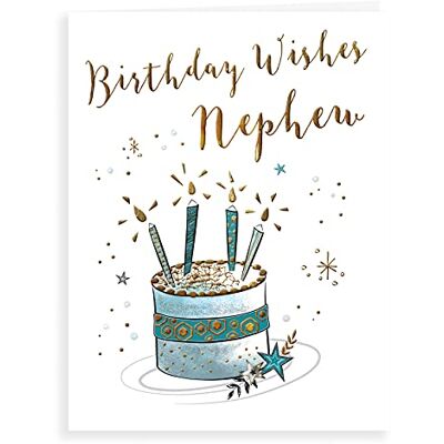 Piccadilly Greetings Group Ltd Koko Designs K70035 Carte de vœux d'anniversaire contemporaine pour neveu 20,3 x 15,2 cm Argenté/gris/noir/marron Piccadilly Greetings Group Ltd Koko Designs K70035 Carte de vœux d'anniversaire contemporaine pour neveu 20,3 x 15,2 cm Argenté/gris/noir/marron