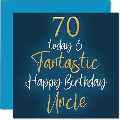 Stuff4 Fantastiques cartes d'anniversaire 70 ans pour oncle – 70 aujourd'hui et fantastique – Carte d'anniversaire pour oncle de la part de nièce, neveu, oncle, cadeau d'anniversaire 145 mm x 145 mm Stuff4 Fantastiques cartes d'anniversaire 70 ans pour oncle – 70 aujourd'hui et fantastique – Carte d'anniversaire pour oncle de la part de nièce, neveu, oncle, cadeau d'anniversaire 145 mm x 145 mm