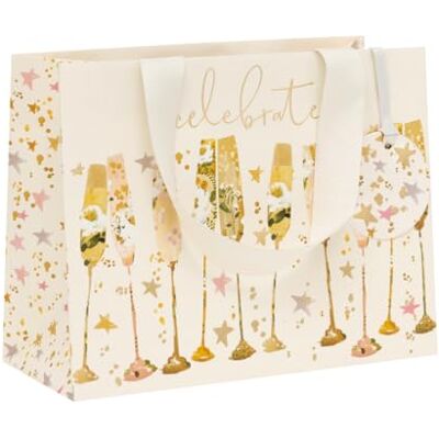 GLICK Sac cadeau format paysage moyen 175 x 225 x 100 mm, sac de luxe recyclable pour anniversaire, mariage, anniversaire et fiançailles GLICK Sac cadeau format paysage moyen 175 x 225 x 100 mm, sac de luxe recyclable pour anniversaire, mariage, anniversaire et fiançailles