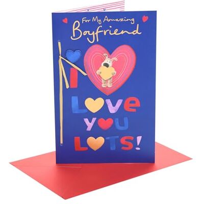Boofle Carte de Saint-Valentin pour petit ami I Love You Presents Lui, garçons, hommes Design mignon Avec enveloppe 16,5 x 25,4 cm Boofle Carte de Saint-Valentin pour petit ami I Love You Presents Lui, garçons, hommes Design mignon Avec enveloppe 16,5 x 25,4 cm