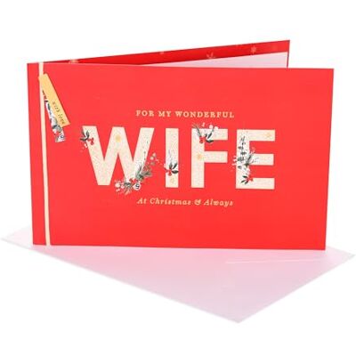 UK Greetings Carte de Noël pour femme Cadeaux de Noël elle, filles, femmes épouse avec enveloppe 16,5 x 25,4 cm UK Greetings Carte de Noël pour femme Cadeaux de Noël elle, filles, femmes épouse avec enveloppe 16,5 x 25,4 cm