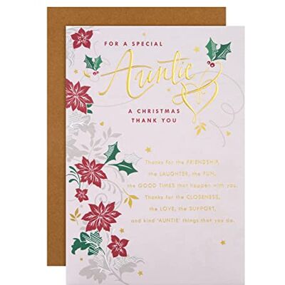 Hallmark Carte de Noël pour tante – Motif traditionnel basé sur le texte avec verset sincère, 25562935, multicolore Hallmark Carte de Noël pour tante – Motif traditionnel basé sur le texte avec verset sincère, 25562935, multicolore