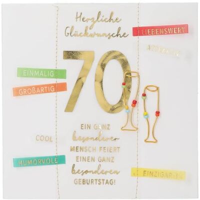Depesche 13593.07 Paper Love Carte de vœux d'anniversaire pliante avec inscription assortie et designs colorés, sans texte à l'intérieur, carte pliante avec enveloppe Depesche 13593.07 Paper Love Carte de vœux d'anniversaire pliante avec inscription assortie et designs colorés, sans texte à l'intérieur, carte pliante avec enveloppe