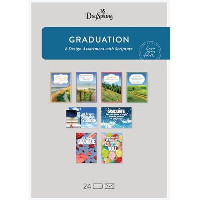 DaySpring Congrats Graduate – Graduation – Assortiment de 8 motifs avec inscriptions – 24 cartes et enveloppes en vrac (J4924) DaySpring Congrats Graduate – Graduation – Assortiment de 8 motifs avec inscriptions – 24 cartes et enveloppes en vrac (J4924)