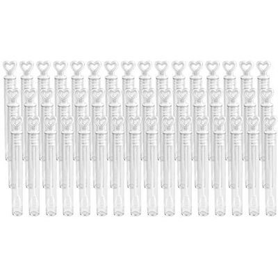 Ideen mit Herz Lot de 48 bulles de savon de mariage, baptême, anniversaire, fiançailles, Saint-Valentin, invités, fête, 5 ml de liquide, poignée en forme de cœur, 10,5 x 1 cm chacune Ideen mit Herz Lot de 48 bulles de savon de mariage, baptême, anniversaire, fiançailles, Saint-Valentin, invités, fête, 5 ml de liquide, poignée en forme de cœur, 10,5 x 1 cm chacune