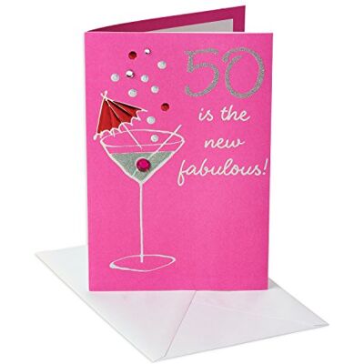 American Greetings Carte d'anniversaire 50e anniversaire pour elle (50 Is The New Fabulous) American Greetings Carte d'anniversaire 50e anniversaire pour elle (50 Is The New Fabulous)