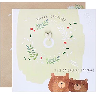 Hallmark Carte de félicitations pour fiançailles – Motif ours contemporain Hallmark Carte de félicitations pour fiançailles – Motif ours contemporain