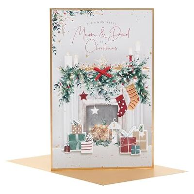 UK Greetings Carte de Noël pour maman et papa – Motif cheminée UK Greetings Carte de Noël pour maman et papa – Motif cheminée
