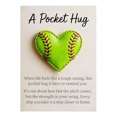 BOSENIYU Pochettes pour ballons, poche sur le thème du sport avec cartes-cadeaux inspirantes, collection soutien émotionnel (balle de baseball verte) BOSENIYU Pochettes pour ballons, poche sur le thème du sport avec cartes-cadeaux inspirantes, collection soutien émotionnel (balle de baseball verte)