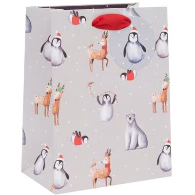 Glick Sac cadeau de Noël de taille moyenne, Emballage Cadeau, Sac cadeau de Noël argenté, multicolore Glick Sac cadeau de Noël de taille moyenne, Emballage Cadeau, Sac cadeau de Noël argenté, multicolore