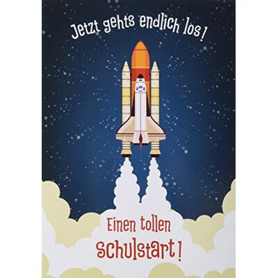 Perleberg Belle carte pour la rentrée scolaire avec motif fusées Cartes de qualité supérieure pour la rentrée des classes Cartes de rentrée des classes avec enveloppe Carte de vœux pour Perleberg Belle carte pour la rentrée scolaire avec motif fusées Cartes de qualité supérieure pour la rentrée des classes Cartes de rentrée des classes avec enveloppe Carte de vœux pour