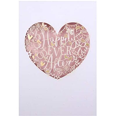 Hallmark Carte de félicitations de mariage Texte découpé au laser en forme de cœur Hallmark Carte de félicitations de mariage Texte découpé au laser en forme de cœur