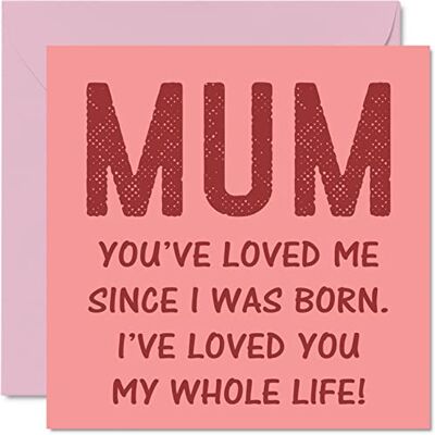 Stuff4 Cartes d'anniversaire amusantes pour maman – Loved You Since I was Born – Carte d'anniversaire de la part de son fils, fille, cadeau d'anniversaire pour mère, 145 mm x 145 mm, cartes de vœux pour la Stuff4 Cartes d'anniversaire amusantes pour maman – Loved You Since I was Born – Carte d'anniversaire de la part de son fils, fille, cadeau d'anniversaire pour mère, 145 mm x 145 mm, cartes de vœux pour la