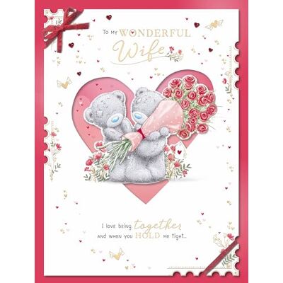 Me To You Tatty Teddy Carte de Saint-Valentin faite à la main Inscription To my Wonderful Wife 30,5 x 22,9 cm – Collection officielle Me To You Tatty Teddy Carte de Saint-Valentin faite à la main Inscription To my Wonderful Wife 30,5 x 22,9 cm – Collection officielle