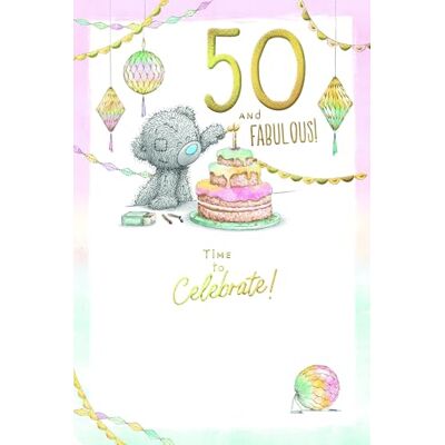 Me To You Tatty Teddy Carte d'anniversaire 50 ans 50 ans – Collection officielle 15 x 22 cm Me To You Tatty Teddy Carte d'anniversaire 50 ans 50 ans – Collection officielle 15 x 22 cm