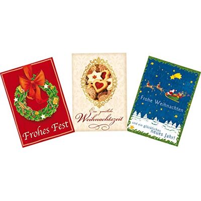 Perleberg Lot de 3 cartes de Noël de qualité supérieure Carte postale de Noël magnifiquement conçue avec enveloppe Carte de vœux artistique pour Noël 11,6 x 16,6 cm Perleberg Lot de 3 cartes de Noël de qualité supérieure Carte postale de Noël magnifiquement conçue avec enveloppe Carte de vœux artistique pour Noël 11,6 x 16,6 cm