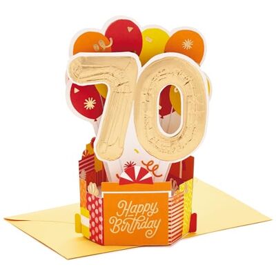 Hallmark Paper Wonder Collection Carte pop-up 3D pour 70e anniversaire Hallmark Paper Wonder Collection Carte pop-up 3D pour 70e anniversaire