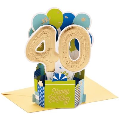 Hallmark Paper Wonder Collection Carte pop-up 3D pour 40e anniversaire Hallmark Paper Wonder Collection Carte pop-up 3D pour 40e anniversaire
