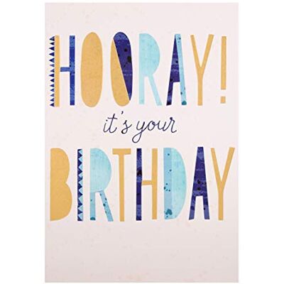Hallmark Carte d'anniversaire – Motif contemporain en relief et feuille d'aluminium Hallmark Carte d'anniversaire – Motif contemporain en relief et feuille d'aluminium