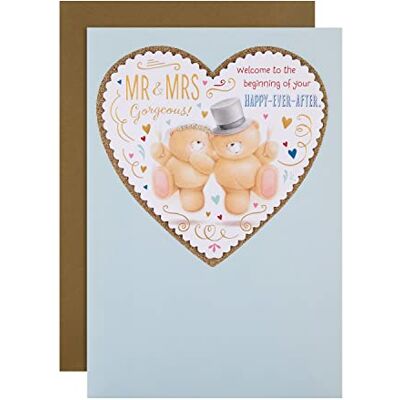 Hallmark Carte de félicitations de mariage – Grand motif Forever Friends Bride and Groom avec cœur effet 3D Hallmark Carte de félicitations de mariage – Grand motif Forever Friends Bride and Groom avec cœur effet 3D