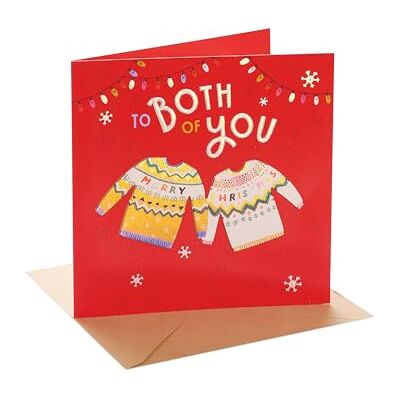 UK Greetings Carte de Noël « To Both of You » Motif pull tricoté UK Greetings Carte de Noël « To Both of You » Motif pull tricoté
