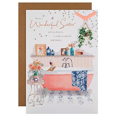 Hallmark Carte d'anniversaire pour sœur – Motif classique Lucy Cromwell illustré Hallmark Carte d'anniversaire pour sœur – Motif classique Lucy Cromwell illustré