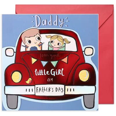 Clintons : 1165772 Carte de fête des pères Inscription Daddy from your Little Girl, Daddy & Daughter in Red Car 186 x 186 cm Clintons : 1165772 Carte de fête des pères Inscription Daddy from your Little Girl, Daddy & Daughter in Red Car 186 x 186 cm