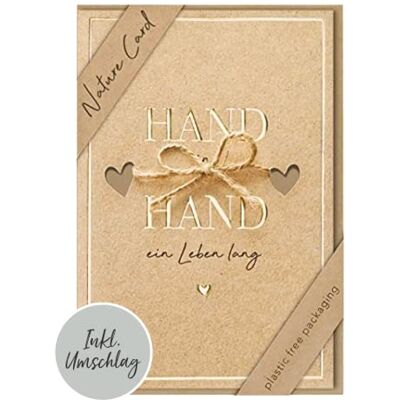 bsb Carte de mariage faite main dans la main – Cartes Nature – Carte durable avec enveloppe – Carte de félicitations – Cadeau de mariage 11,5 x 17 cm bsb Carte de mariage faite main dans la main – Cartes Nature – Carte durable avec enveloppe – Carte de félicitations – Cadeau de mariage 11,5 x 17 cm
