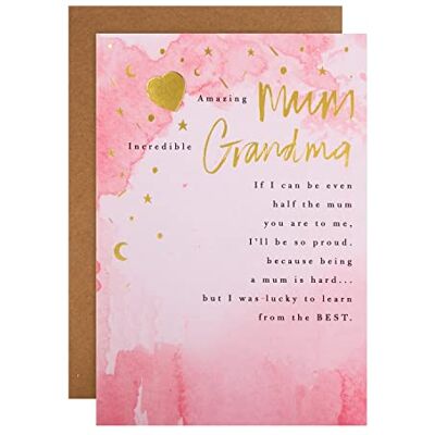 Hallmark Carte de fête des mères pour maman et grand-mère – Design classique avec poème cœur Hallmark Carte de fête des mères pour maman et grand-mère – Design classique avec poème cœur
