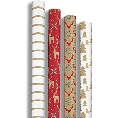 Clairefontaine 223877AMZC- Un Carton De 10 Rouleaux De Papier Cadeau Papier Kraft 70g Dimensions : 5x0,70m Motif : "Lovely Home Red", Fêtes de Noël Clairefontaine 223877AMZC- Un Carton De 10 Rouleaux De Papier Cadeau Papier Kraft 70g Dimensions : 5x0,70m Motif : "Lovely Home Red", Fêtes de Noël