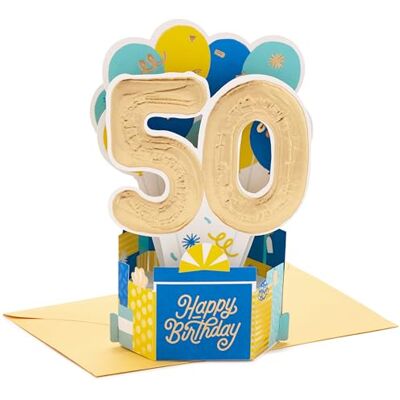 Hallmark Paper Wonder Collection Carte pop-up 3D pour 50e anniversaire Hallmark Paper Wonder Collection Carte pop-up 3D pour 50e anniversaire
