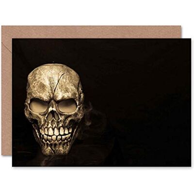 Wee Blue Coo CARD GREETING CREEPY GOTHIC SMOKY SKULL FACE WEIRD GIFT Wee Blue Coo CARD GREETING CREEPY GOTHIC SMOKY SKULL FACE WEIRD GIFT