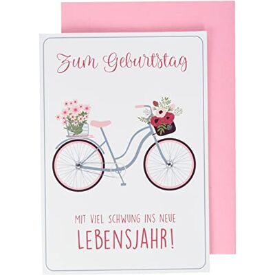 Perleberg Carte d'anniversaire Lifestyle Vélo 11,6 x 16,6 cm Perleberg Carte d'anniversaire Lifestyle Vélo 11,6 x 16,6 cm