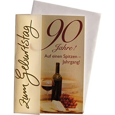 Perleberg Pour le 90e anniversaire Carte Basic Classic 11,6 x 16,6 cm 7525090-2 Perleberg Pour le 90e anniversaire Carte Basic Classic 11,6 x 16,6 cm 7525090-2