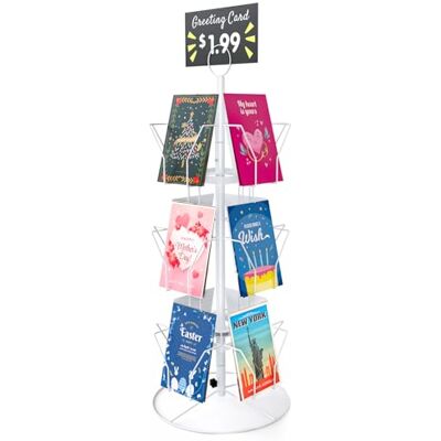 ANBOXIT Présentoir carte postale rotatif, porte carte postale, pour cartes de vœux, autocollants, cartes cadeaux de vacances, vente au détail, métal Blanc 12 pochettes ANBOXIT Présentoir carte postale rotatif, porte carte postale, pour cartes de vœux, autocollants, cartes cadeaux de vacances, vente au détail, métal Blanc 12 pochettes