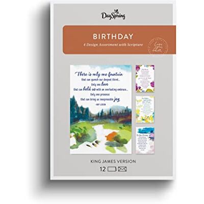 DaySpring Roy Lessin Happy Birthday Assortiment de 4 designs avec inscription 12 cartes d'anniversaire et enveloppes (U1200) DaySpring Roy Lessin Happy Birthday Assortiment de 4 designs avec inscription 12 cartes d'anniversaire et enveloppes (U1200)