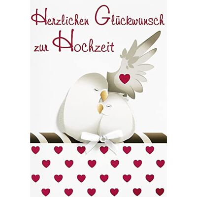 Perleberg Carte de mariage avec motif colombe et nœud Collection Lifestyle Carte de mariage de qualité supérieure Joli cadeau de mariage avec enveloppe 11,6 x 16,6 cm Perleberg Carte de mariage avec motif colombe et nœud Collection Lifestyle Carte de mariage de qualité supérieure Joli cadeau de mariage avec enveloppe 11,6 x 16,6 cm