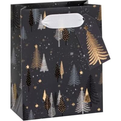 Glick Petit sac cadeau de Noël doré et argenté Sac cadeau de Noël contemporain Glick Petit sac cadeau de Noël doré et argenté Sac cadeau de Noël contemporain