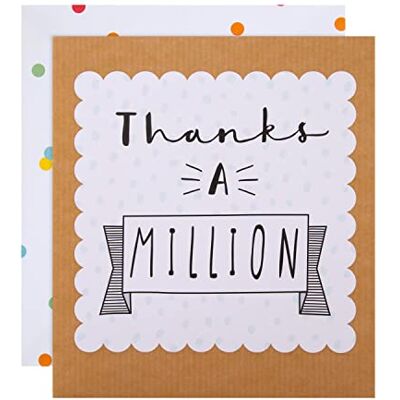 Hallmark Carte de remerciement – « Thank A Million » au design contemporain Hallmark Carte de remerciement – « Thank A Million » au design contemporain