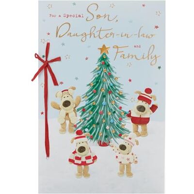 Boofle Carte de vœux de Noël pour fils, belle-fille et famille Boofle Carte de vœux de Noël pour fils, belle-fille et famille