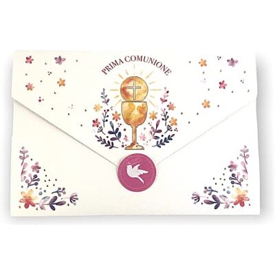 Creative 96-561 Carte de vœux de communion pour fille, porte-argent, avec étiquette fermée, 11 x 16 cm Creative 96-561 Carte de vœux de communion pour fille, porte-argent, avec étiquette fermée, 11 x 16 cm