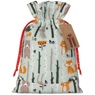 LimPac Sac cadeau de Noël mignon renard, ours, oiseau, arbre de Noël, emballage cadeau de vacances – Taille S, peut accueillir toutes sortes de petits cadeaux. LimPac Sac cadeau de Noël mignon renard, ours, oiseau, arbre de Noël, emballage cadeau de vacances – Taille S, peut accueillir toutes sortes de petits cadeaux.